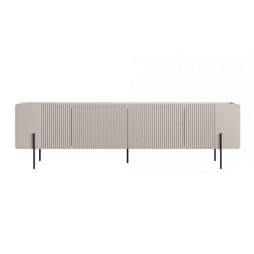 Szafka RTV Malmi 200 cm - kaszmir / crema bianca / czarne nóżki
